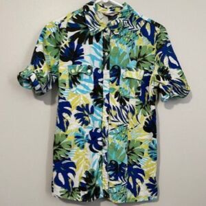 USED Woman's White Stag Long Sleeve Buttons Down Shirt Color Multi Size Medium